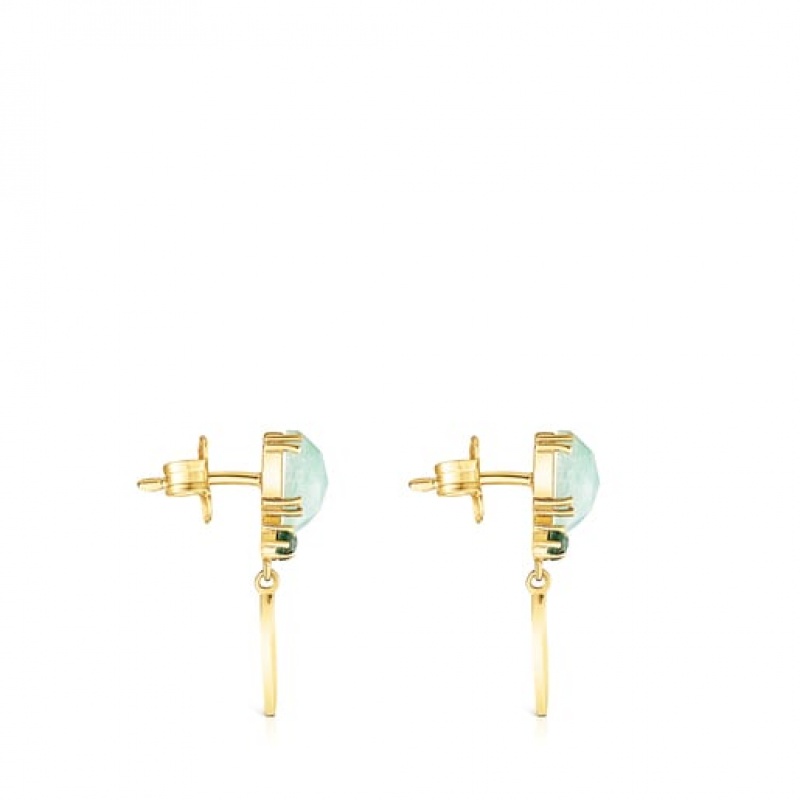 Tous Fragile Nature With Amazonite Malachite Ohrringe Gold | Österreich-KVTBIX613