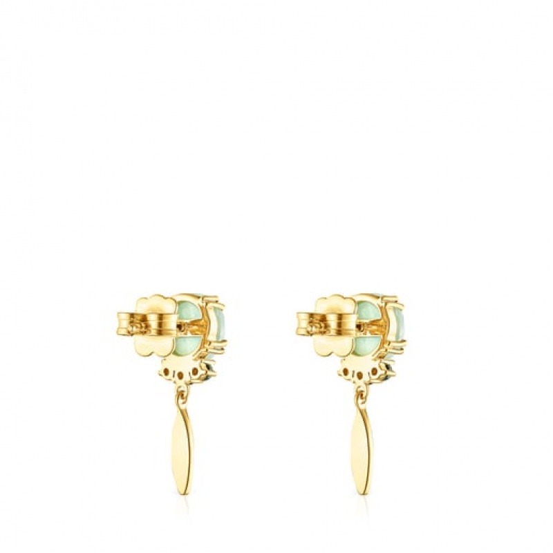 Tous Fragile Nature With Amazonite Malachite Ohrringe Gold | Österreich-KVTBIX613