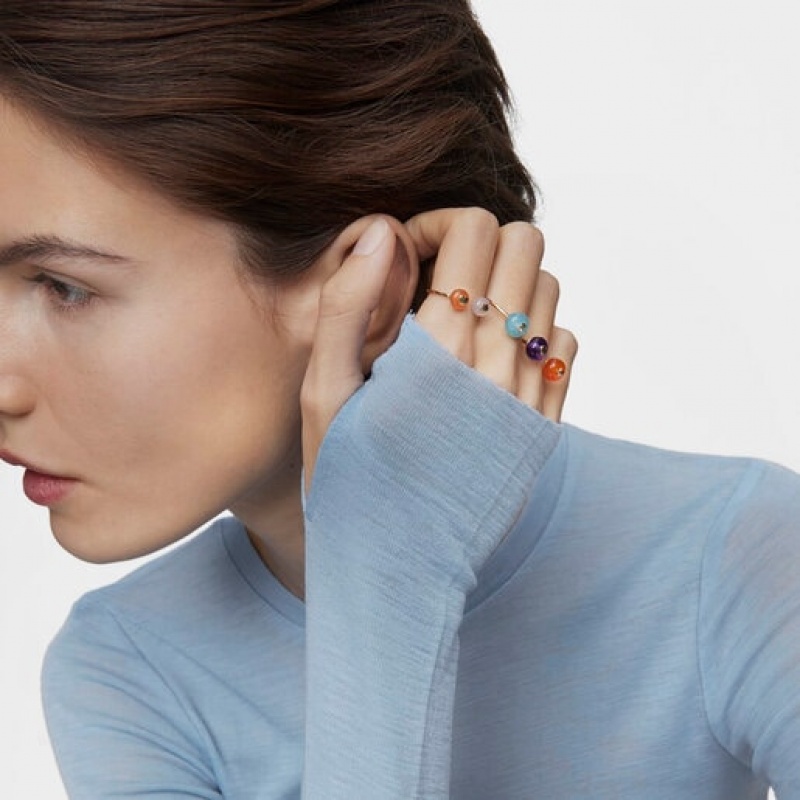 Tous Gemstones Double Open Balloon Ring Gold | Österreich-IWVLZR931