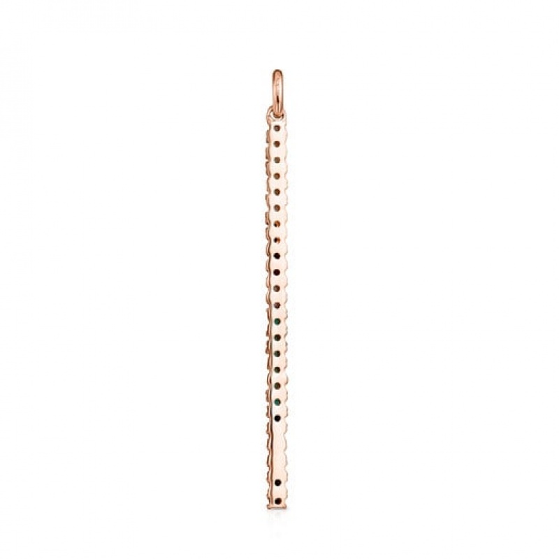 Tous Gerade Bar With Gemstones Anhänger Rosa Gold | Österreich-WPREHK057