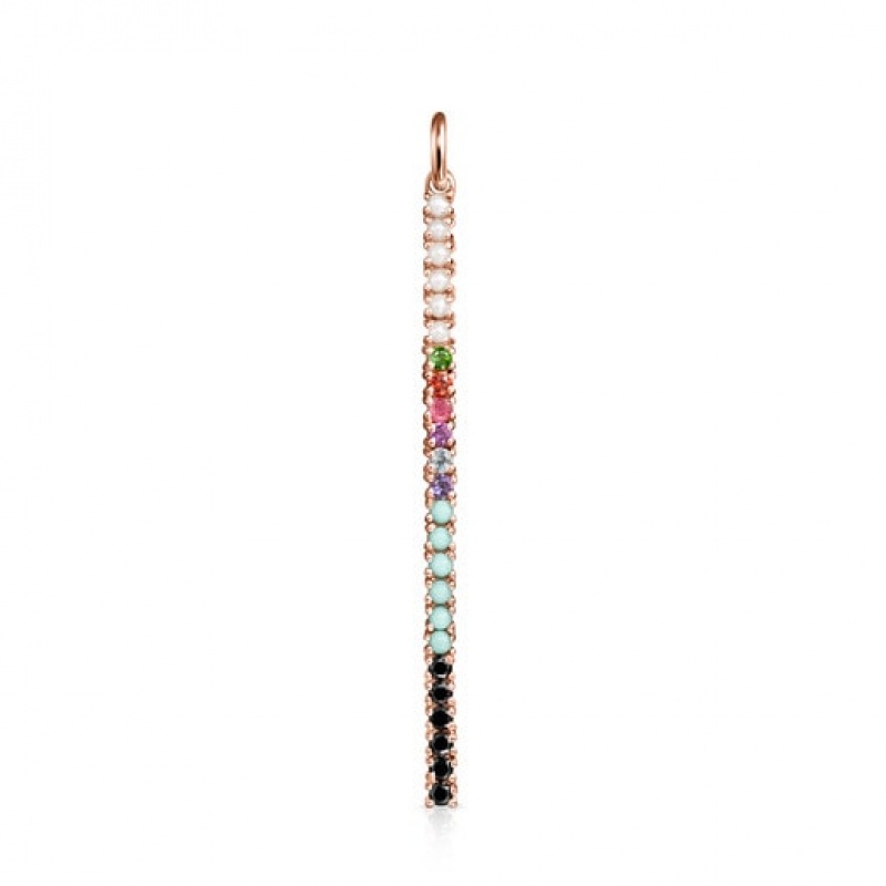 Tous Gerade Bar With Gemstones Anhänger Rosa Gold | Österreich-WPREHK057