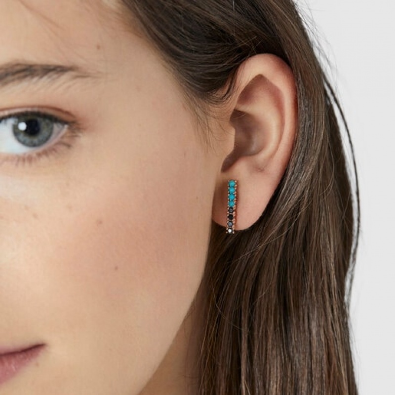 Tous Gerade Bar With Gemstones Ohrringe Rosa Gold | Österreich-INAVLJ740