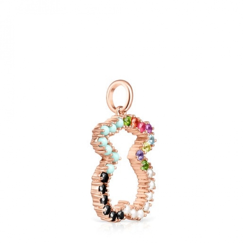 Tous Gerade Bear With Gemstones Anhänger Rosa Gold | Österreich-YKXNUT872
