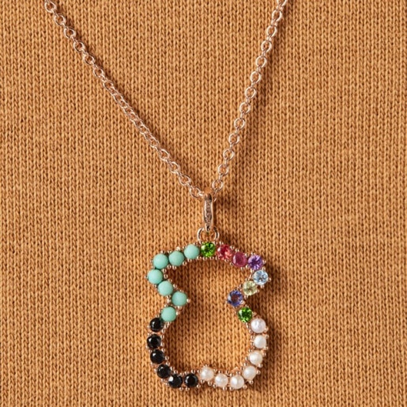 Tous Gerade Bear With Gemstones Anhänger Rosa Gold | Österreich-YKXNUT872