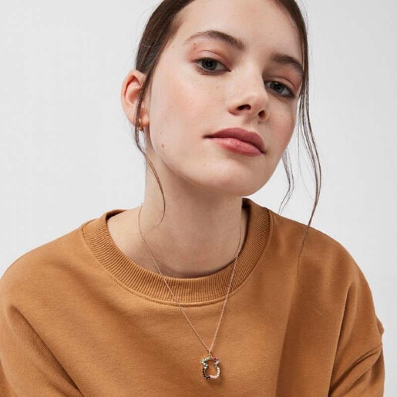Tous Gerade Bear With Gemstones Anhänger Rosa Gold | Österreich-YKXNUT872
