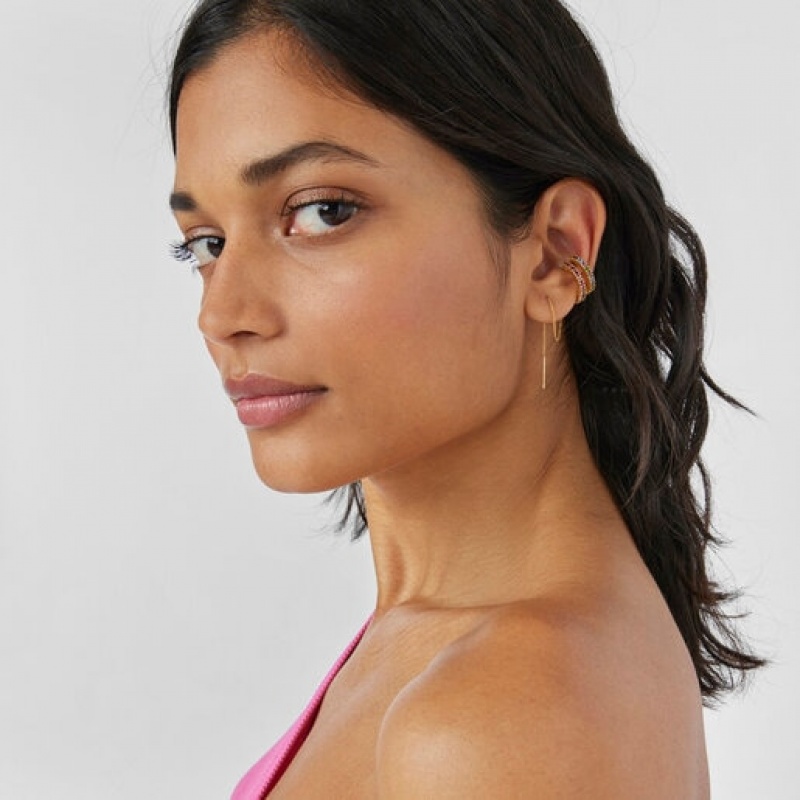 Tous Gerade Earcuff With Rhodolites Ohrringe Gold | Österreich-YUWCSJ872