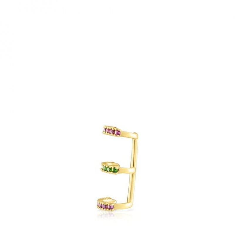 Tous Gerade Triple With Rhodolites Chrome Diopside Gemstones Ohrstulpe Gold | Österreich-WMSNHU815