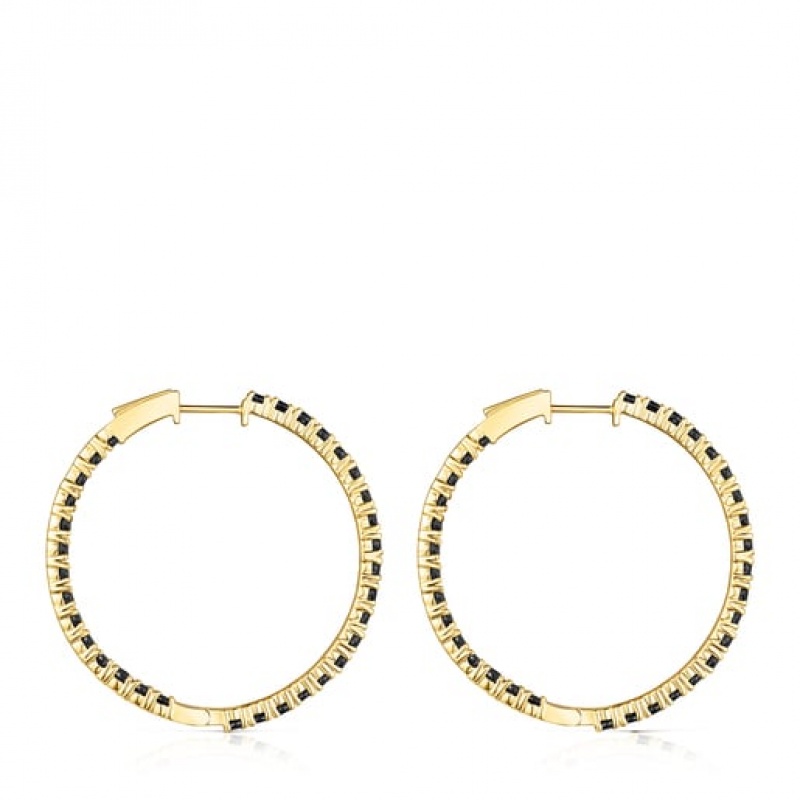 Tous Glaring Hoop With Onyx Ohrringe Gold | Österreich-TYECIA089