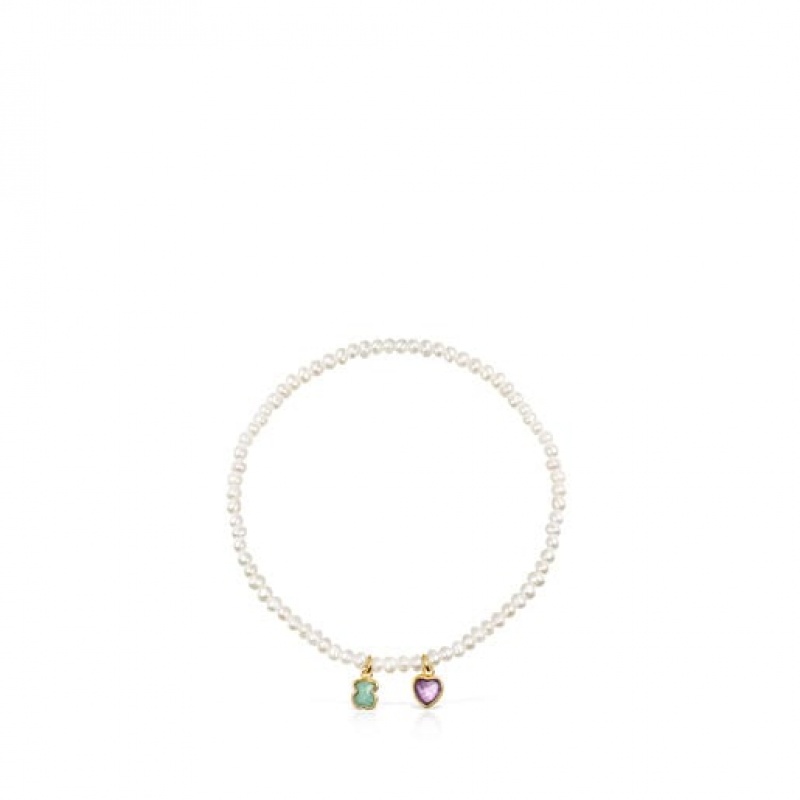 Tous Glory Pearls With Amazonite Amethyst Armband Weiß | Österreich-AHWSIB167