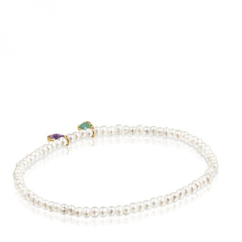 Tous Glory Pearls With Amazonite Amethyst Armband Weiß | Österreich-AHWSIB167