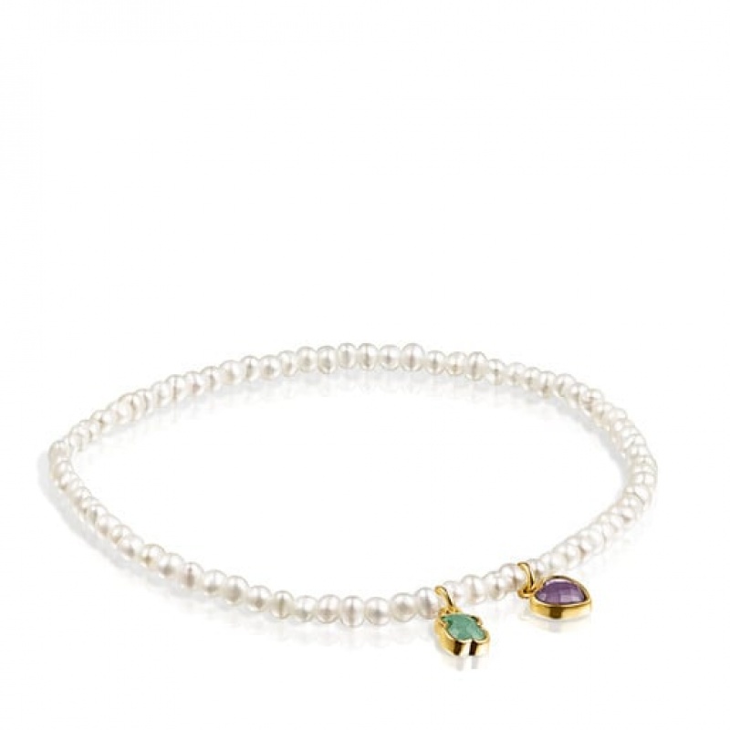 Tous Glory Pearls With Amazonite Amethyst Armband Weiß | Österreich-AHWSIB167