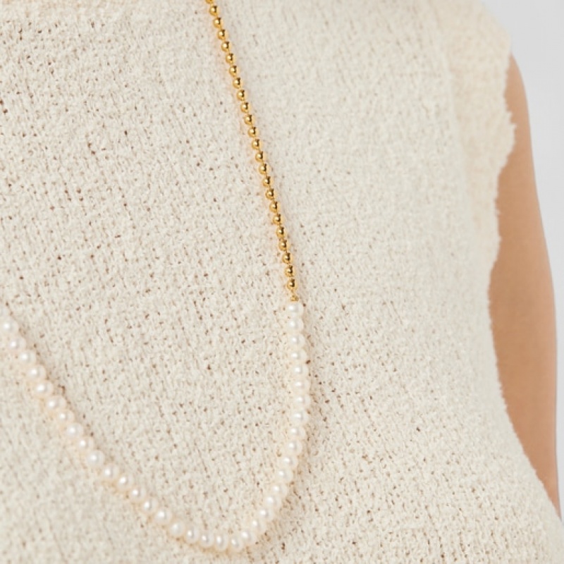 Tous Gloss Choker With Pearls Kettenriemen Gold Silber | Österreich-XVEOQT098