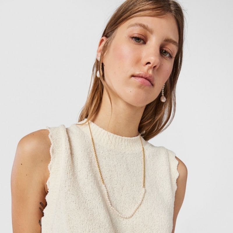 Tous Gloss Choker With Pearls Kettenriemen Gold Silber | Österreich-XVEOQT098