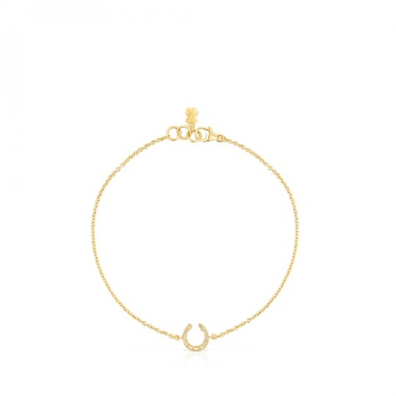 Tous Good Vibes Horseshoe With Diamonds Armband Gold | Österreich-QJLNDR654