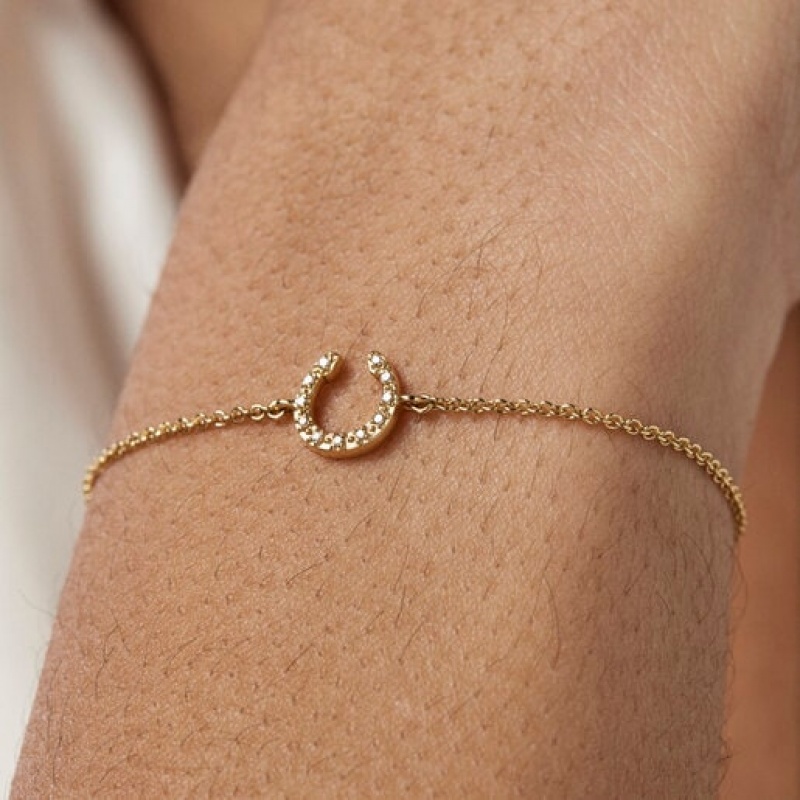 Tous Good Vibes Horseshoe With Diamonds Armband Gold | Österreich-QJLNDR654