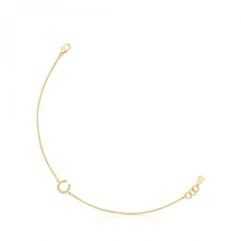 Tous Good Vibes Horseshoe With Diamonds Armband Gold | Österreich-QJLNDR654