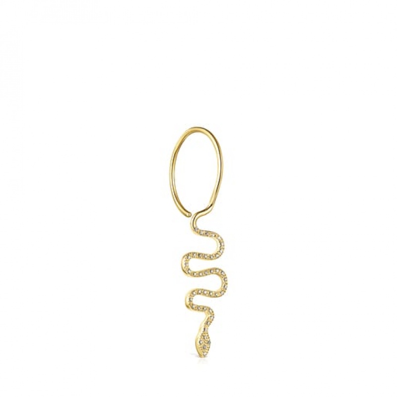 Tous Good Vibes Serpent 1/2 With Diamonds Ohrringe Gold | Österreich-RXLOGD712