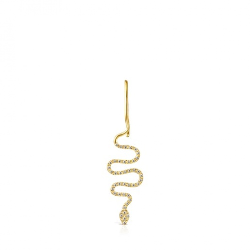 Tous Good Vibes Serpent 1/2 With Diamonds Ohrringe Gold | Österreich-RXLOGD712
