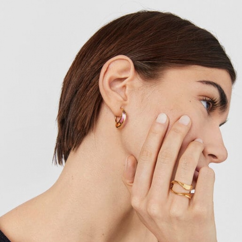 Tous Gregal Hoop With Enamel Ohrringe Gold | Österreich-GAKUOH809