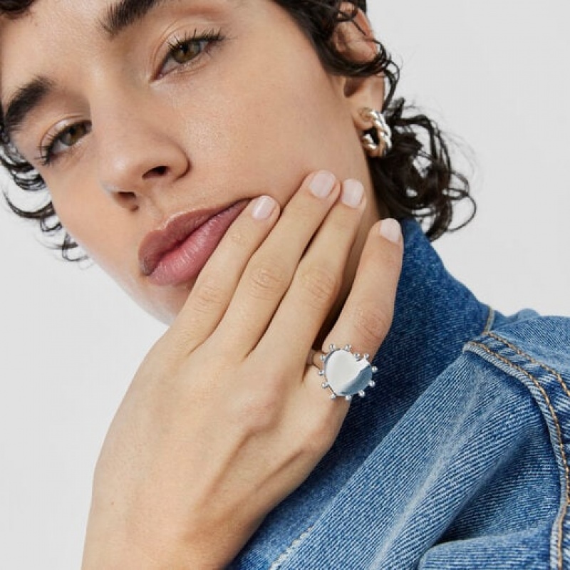 Tous Heart Signet San Valentín Ring Silber | Österreich-GJVAYM174