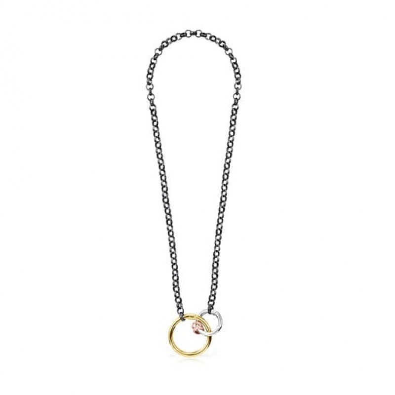 Tous Hold Halskette Gold Silber Schwarz | Österreich-BYKWGF731