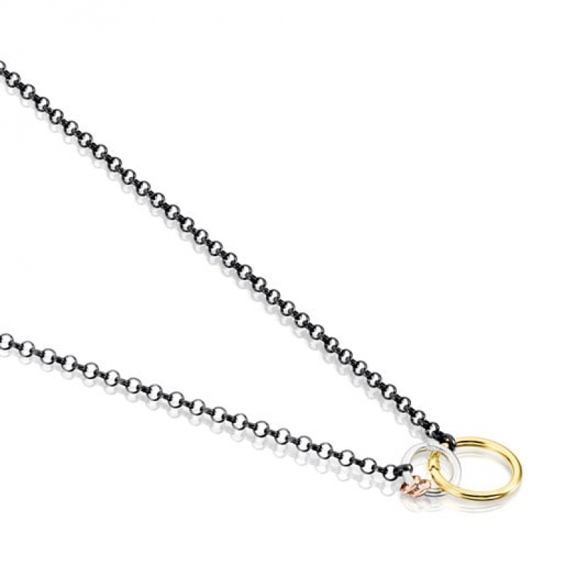 Tous Hold Halskette Gold Silber Schwarz | Österreich-BYKWGF731