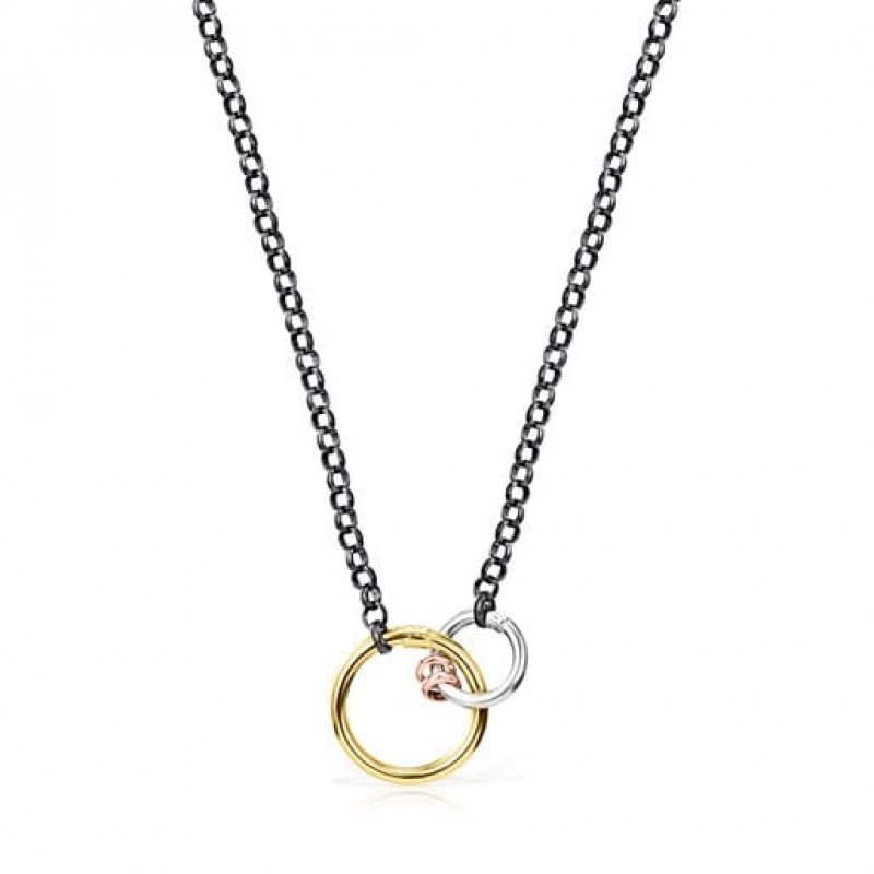 Tous Hold Halskette Gold Silber Schwarz | Österreich-BYKWGF731