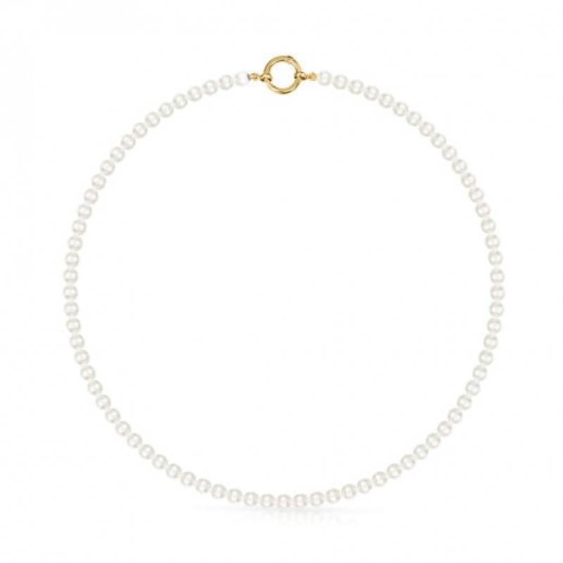 Tous Hold With Pearls Halskette Silber | Österreich-FEXZQW467