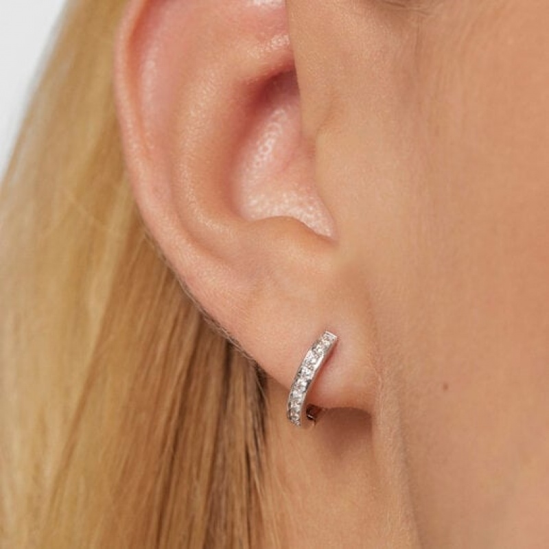 Tous Hoop With Diamonds Les Classiques Ohrringe Silber | Österreich-OBIKPZ385