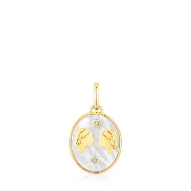 Tous Horoscope Gemini With Mother-of-pearl Anhänger Gold | Österreich-HUQVWI065