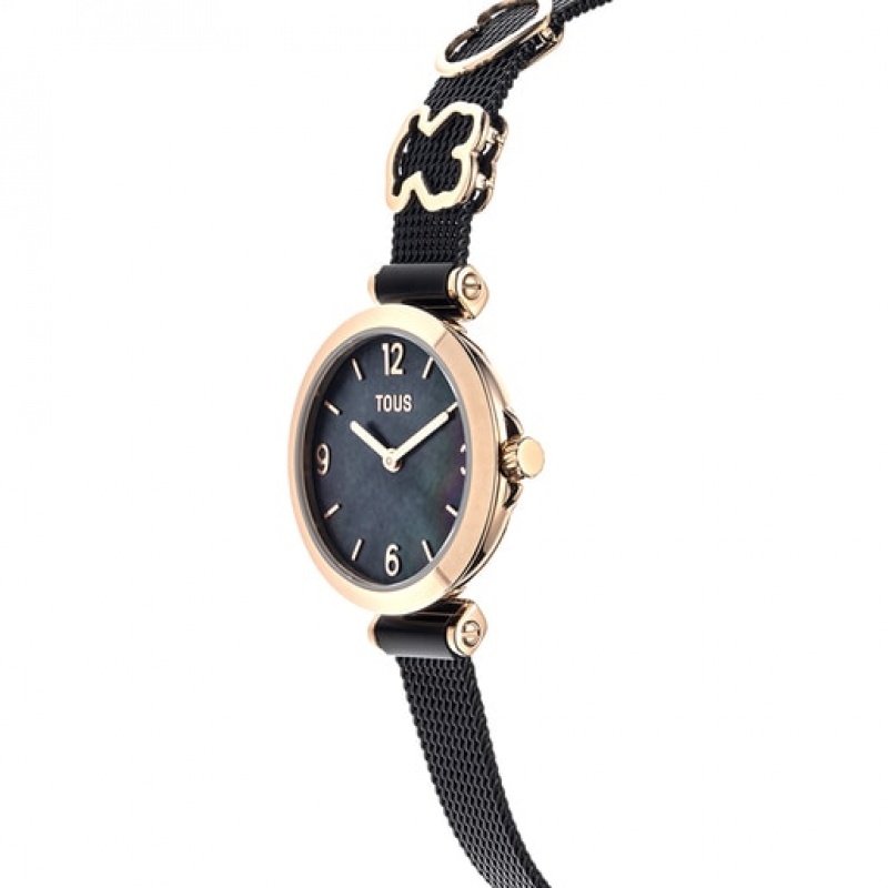Tous Icon Charms Analogue With Steel Iprg Steel Bracelet Uhren Schwarz Rosa Gold | Österreich-TVHWLA148