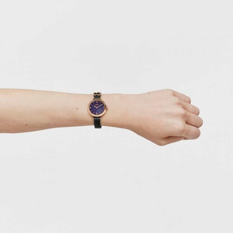 Tous Icon Charms Analogue With Steel Iprg Steel Bracelet Uhren Schwarz Rosa Gold | Österreich-TVHWLA148
