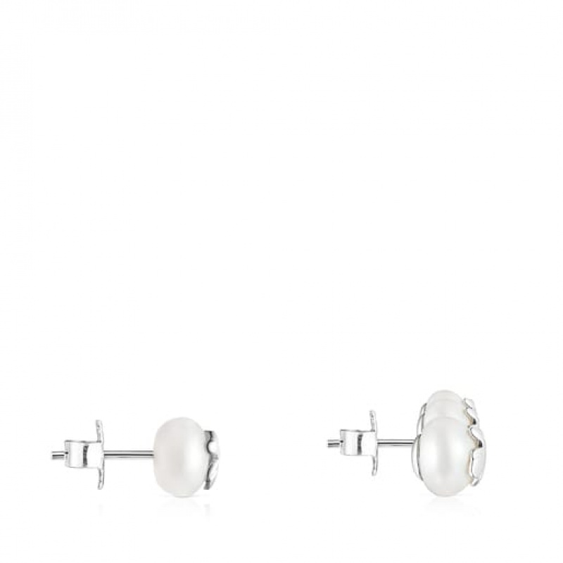 Tous Icon Pearl Pearl Ohrringe Silber | Österreich-QPIWUE056