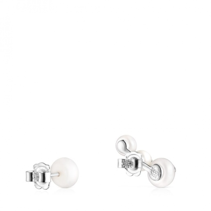 Tous Icon Pearl Pearl Ohrringe Silber | Österreich-QPIWUE056