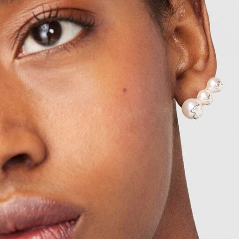 Tous Icon Pearl Pearl Ohrringe Silber | Österreich-QPIWUE056