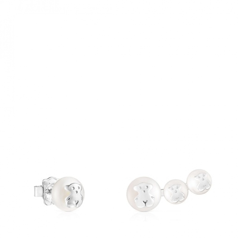 Tous Icon Pearl Pearl Ohrringe Silber | Österreich-QPIWUE056
