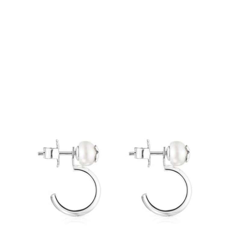 Tous Icon Pearl Pearl Ohrringe Silber | Österreich-UGWFVE805