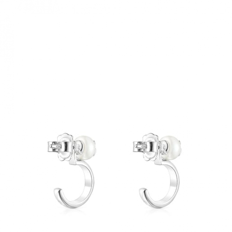 Tous Icon Pearl Pearl Ohrringe Silber | Österreich-UGWFVE805