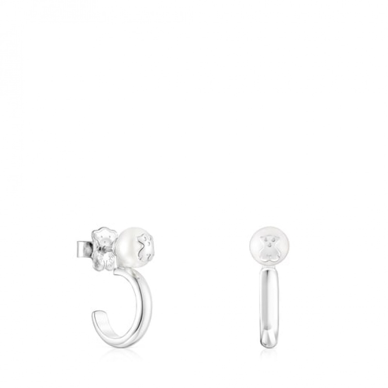 Tous Icon Pearl Pearl Ohrringe Silber | Österreich-UGWFVE805