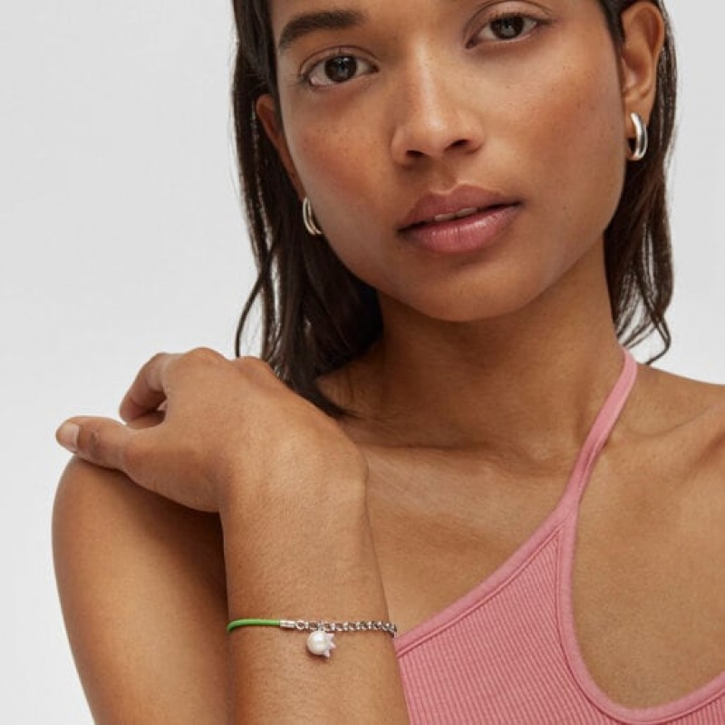 Tous Instint Elastic With Steel Cultured Pearl Armband Silber Grün | Österreich-BMIVHY075