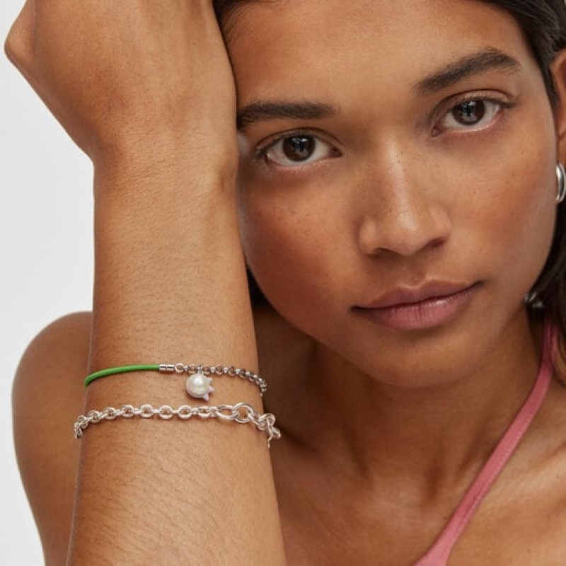 Tous Instint Elastic With Steel Cultured Pearl Armband Silber Grün | Österreich-BMIVHY075