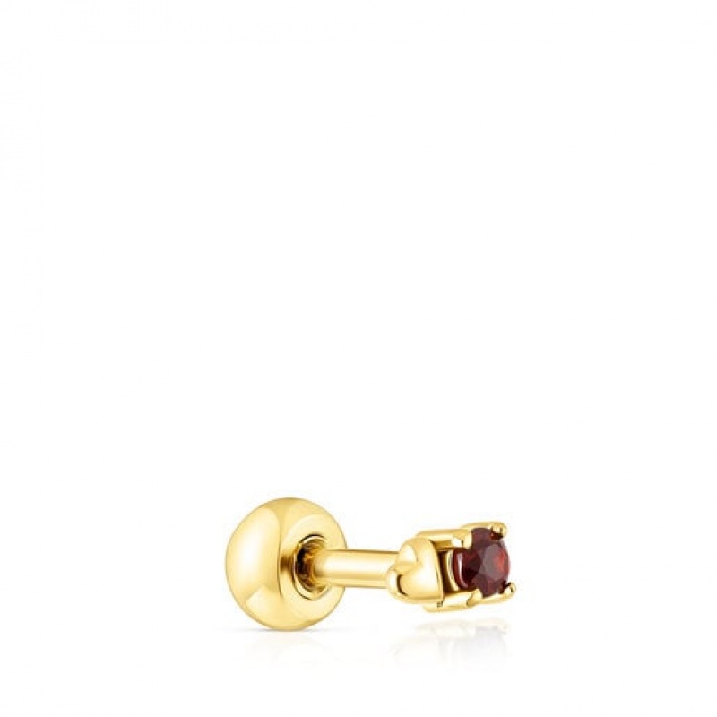 Tous Ip steel Garnet New motif Heart Ohrringe Gold | Österreich-XMAWVQ621
