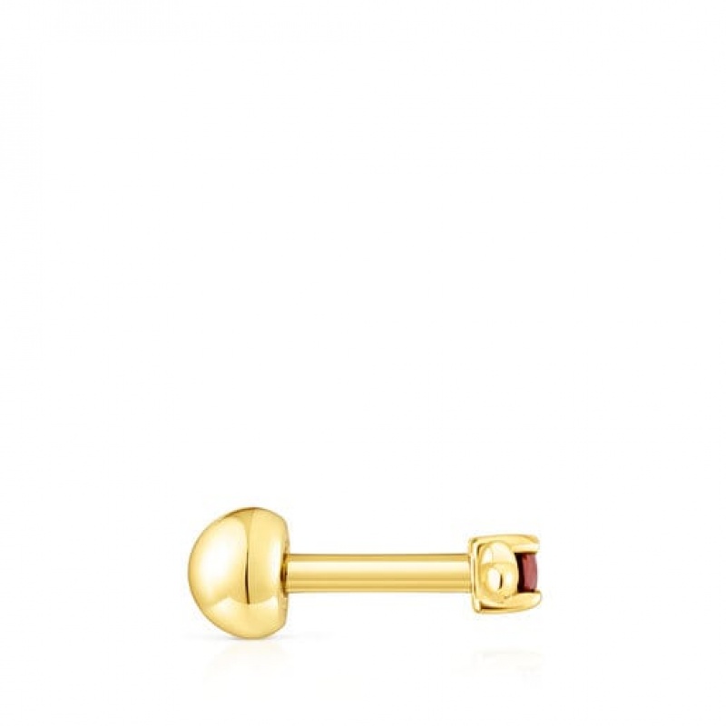 Tous Ip steel Garnet New motif Heart Ohrringe Gold | Österreich-XMAWVQ621
