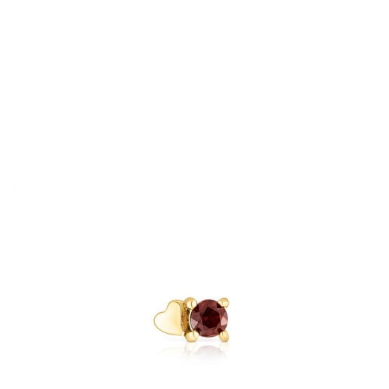 Tous Ip steel Garnet New motif Heart Ohrringe Gold | Österreich-XMAWVQ621