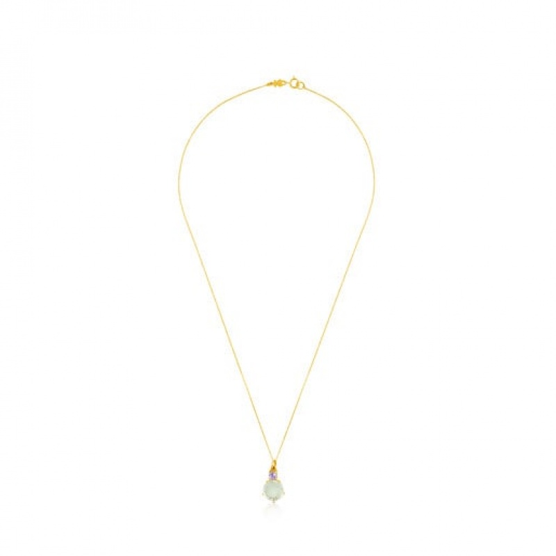 Tous Ivette With Praseolite Amethyst Halskette Gold | Österreich-UFLPBO680