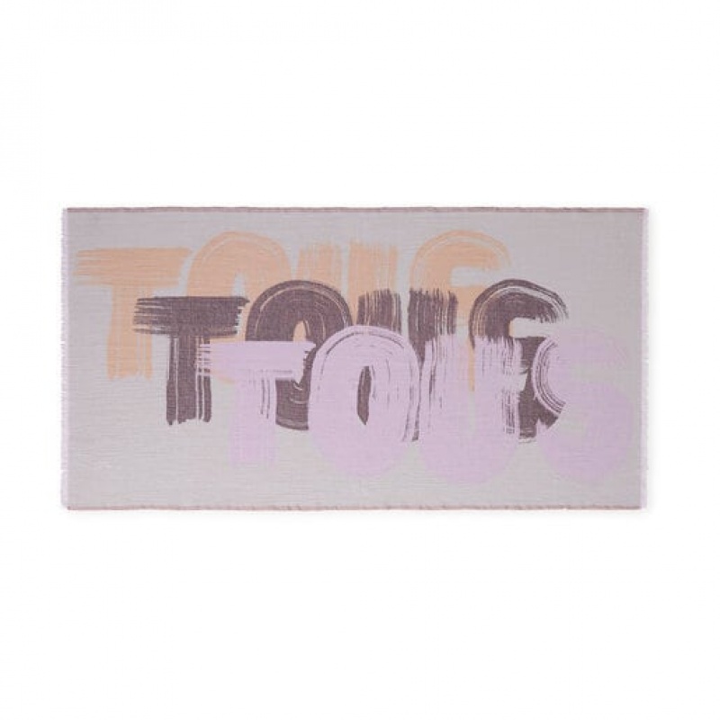 Tous Jacquard By Hand Foulards Hellgrau Mehrfarbig | Österreich-QJCTVH029