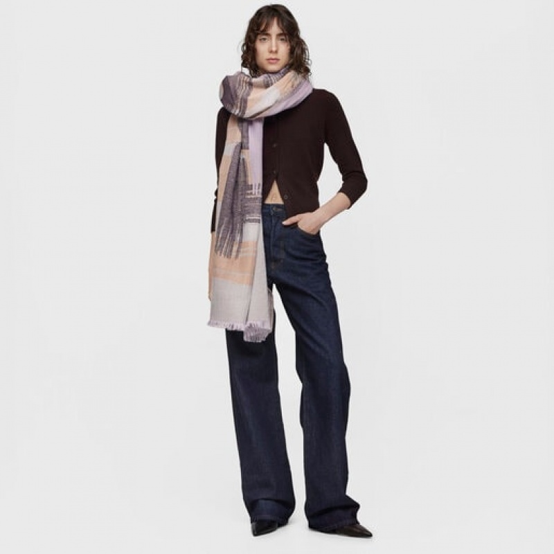 Tous Jacquard By Hand Foulards Hellgrau Mehrfarbig | Österreich-QJCTVH029