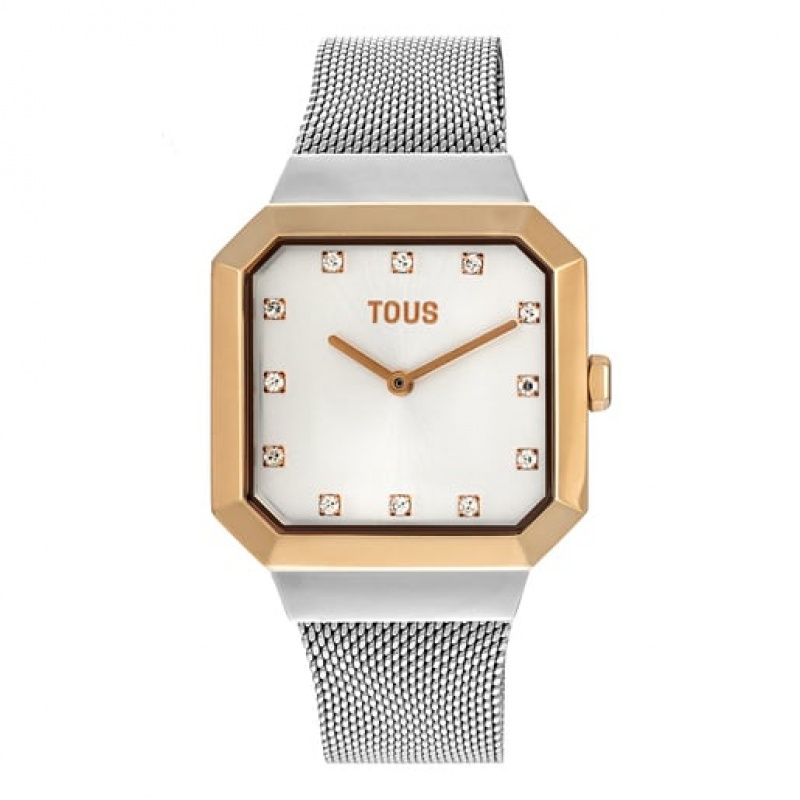 Tous Karat Squared Analogue Iprg Steel With Steel Wristband Uhren Silber | Österreich-ENZCOR470