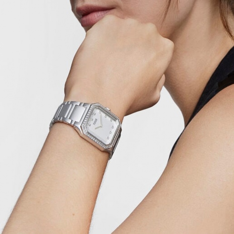 Tous Karat Squared Analogue With Aluminum Riemen Zirconias Uhren Silber | Österreich-FROVPD083
