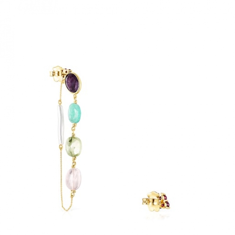 Tous Kurzes/Long Luz With Gemstones Pearl Ohrringe Gold | Österreich-YPFODK721